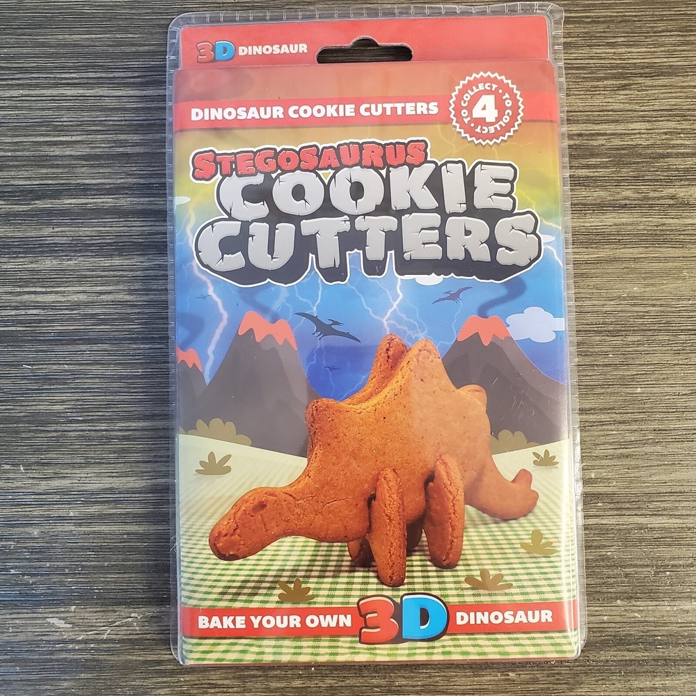 3-D Dinosaur Cookie‎ Cutter Set - Stegosaurus, Standing Cookie Bakers Gift Idea